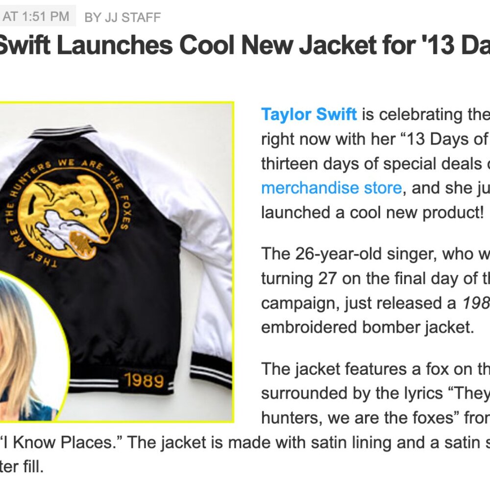 Lmtd Ed Official Taylor Swift 1989 embroidered bomber jacket "I Know Places" - Picture 15 of 15